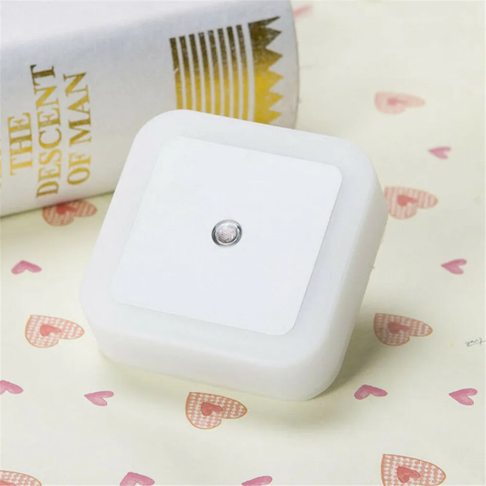 ZANCAKA 1pc Light Sensor AUTO Control Mini Night Light EU US UK Plug Novelty Square Baby Kids Children Bedroom Lamp Moon Lights