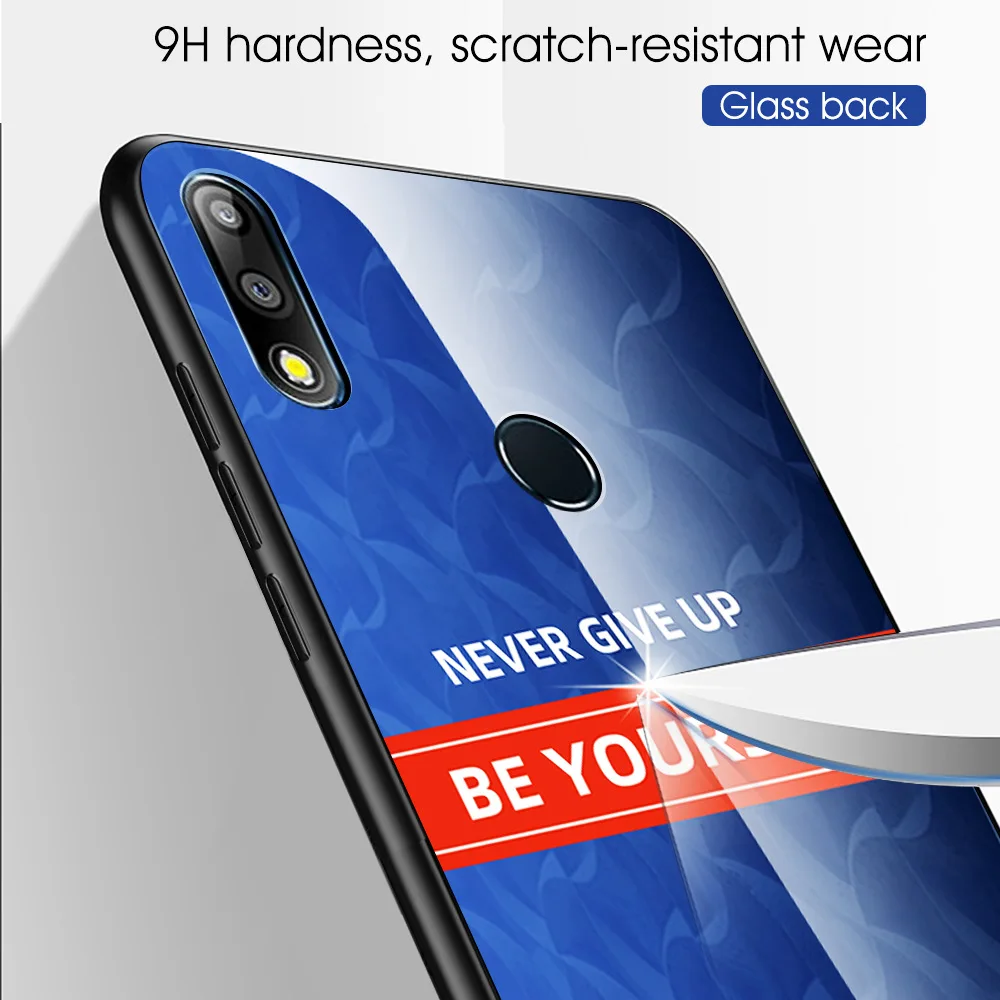 Чехол для Asus Zenfone Max Pro M2 ZB633KL ZB631KL M1 ZB601KL ZB602K со словами из закаленного стекла