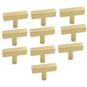 

NEW-10 Pcs Cabinet Knobs Single Hole Brushed Brass Drawer Knobs Knobs for Dresser Drawers Modern Hardware Cupboard Pulls