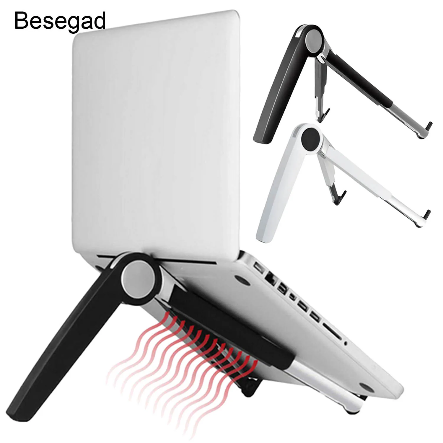 

Besegad Adjustable Ergonomic Folding Portable Laptop Cooling Stand Tablet Holder for iPad MacBook Notebook Tablet lapdesk