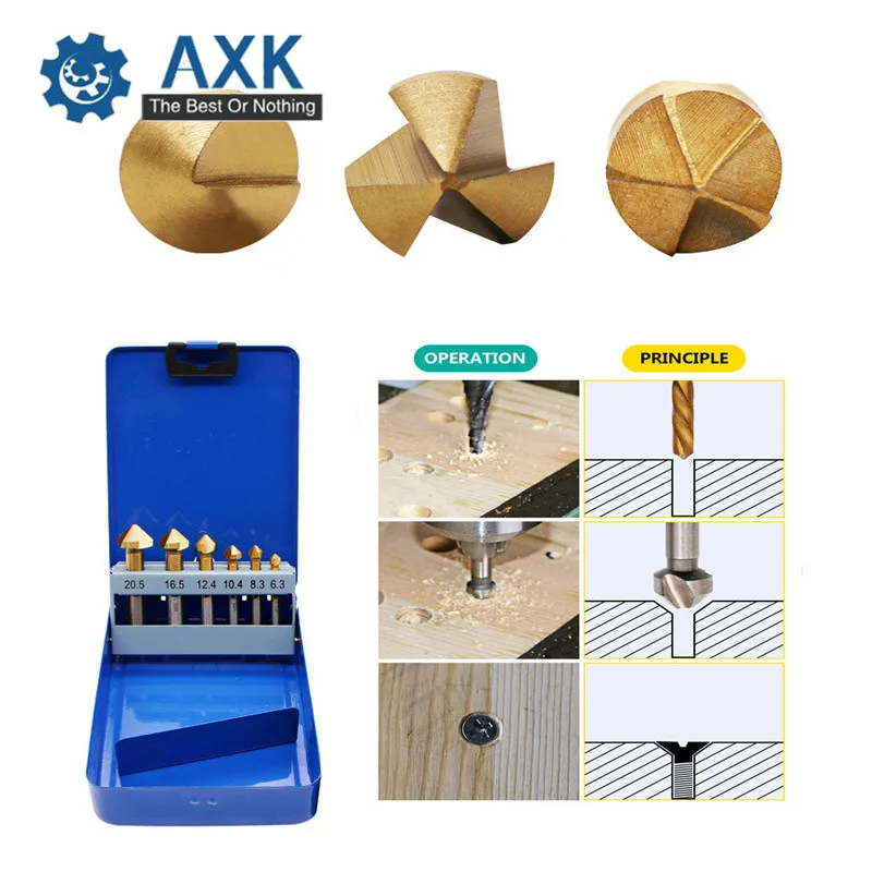 AXK с круглой ручкой из нержавеющей стали 6 шт./компл. HSS твердые сплавы Титан три