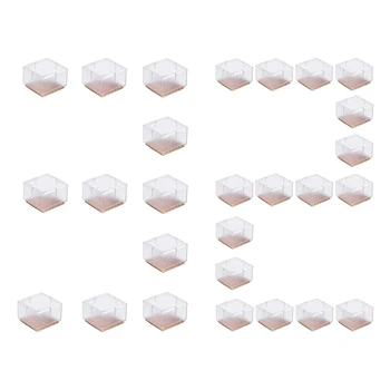 

Transparent Silicone Square Furniture Table Chair Leg Caps Floor Protectors Caps,with Felt Pads,Fit 1.2-1.4 In,32 Pack