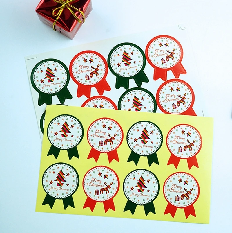 Рождественский стикер Рождественский Подарочный ярлык имя этикетки клей декоративные наклейки s для рождества праздника - Цвет: Sealing sticker 2PCS