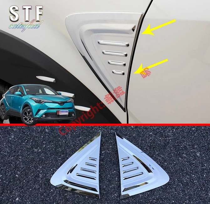 

ABS Chrome Air Flow Vent Fender Trim Badge Sticker For Toyota C-HR CHR 2017 2018 2019 Car Accessories Stickers