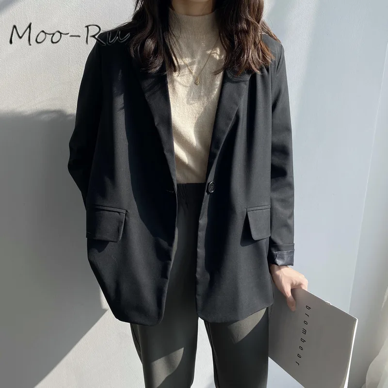 Moo-Ru 2020 Spring New Solid Color Long - Sleeved Blazer - 4.00069E+12