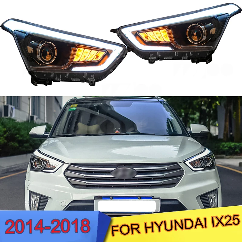 car bumper headlamp for Hyundai IX25 Creta Headlight14-18y auto accessories LED DRL hid xenon for IX25 Creta headlamp fog light