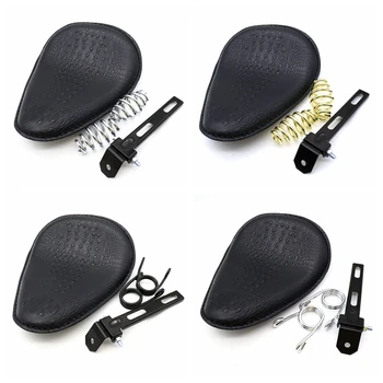 

Sportster Chopper Bobber Custom Motorcycle Retro Black Crocodile Leather Style Solo Seat For Harley XL1200 883 48 72