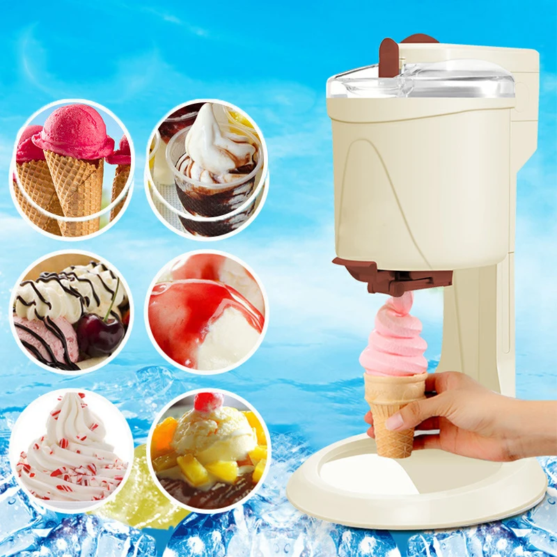 

220V Household Soft Serve Ice Cream Machine Automatic Icecream Sundae Maker DIY Fruit Dessert Milkshake Smoothie