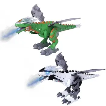 

Electric Dinosaurs Kid Toy Walking Spray Swing Robot Model with Light Sound