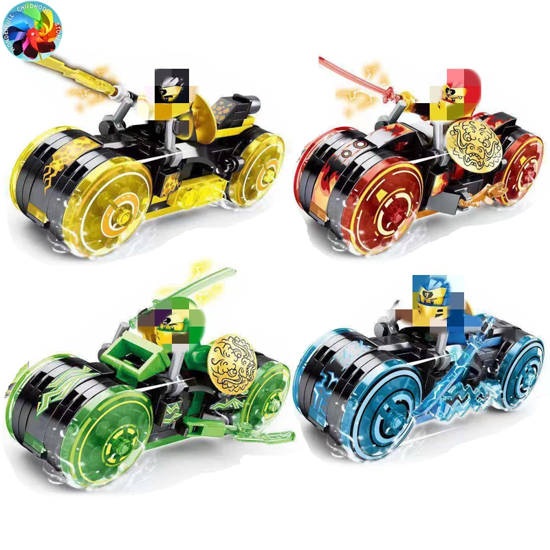 

4Types Ninja Motor Motorbike Model Figures Building Blocks kids Toys Bricks gift for children boys