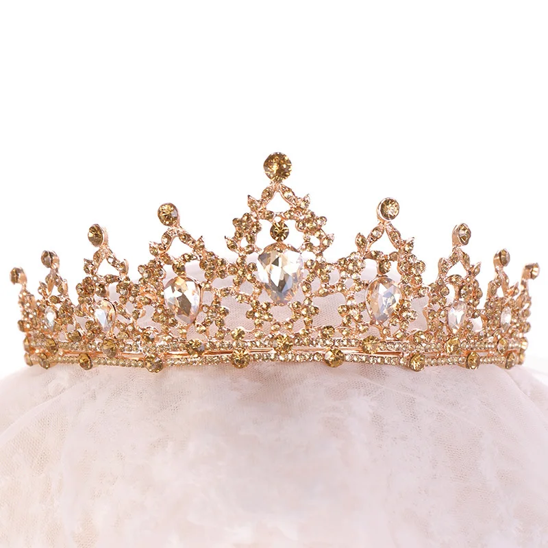 KMVEXO Baroque Retro Black Bridal Crystal Tiaras Crowns Princess Queen Pageant Prom Rhinestone Veil Tiara Wedding Hair Accessory