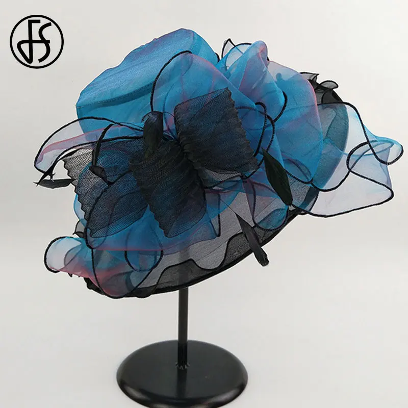 Женская шляпка с широкими полями FS для церкви и торжевечерние случаев большими