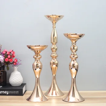 

IMUWEN Gold Candle Holders 50cm/20" Metal Candlestick Flower Vase Table Centerpiece Event Flower Rack Road Lead Wedding Decor