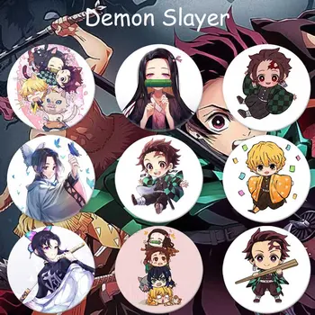 

1 PC Demon Slayer Kimetsu no Yaiba Blade Badge Stove Charcoal Zhilang Stove Beans Tinplate Anime Brooch Pins Fashion Jewelry