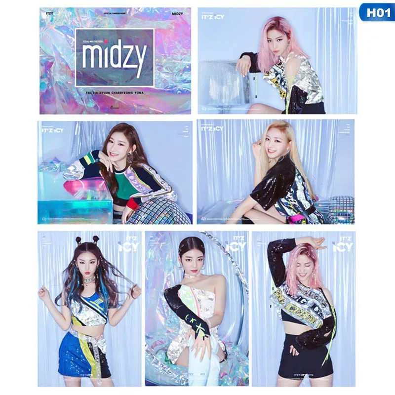 21 шт./компл. ITZY фотокарточка пвх прозрачные карточки наклейки для автобуса