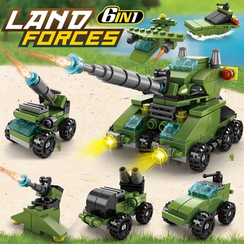 

276PCS Army Tank Building Blocks Military Set Soldier figure Bricks Mini Block Educational Toys For Children Gift