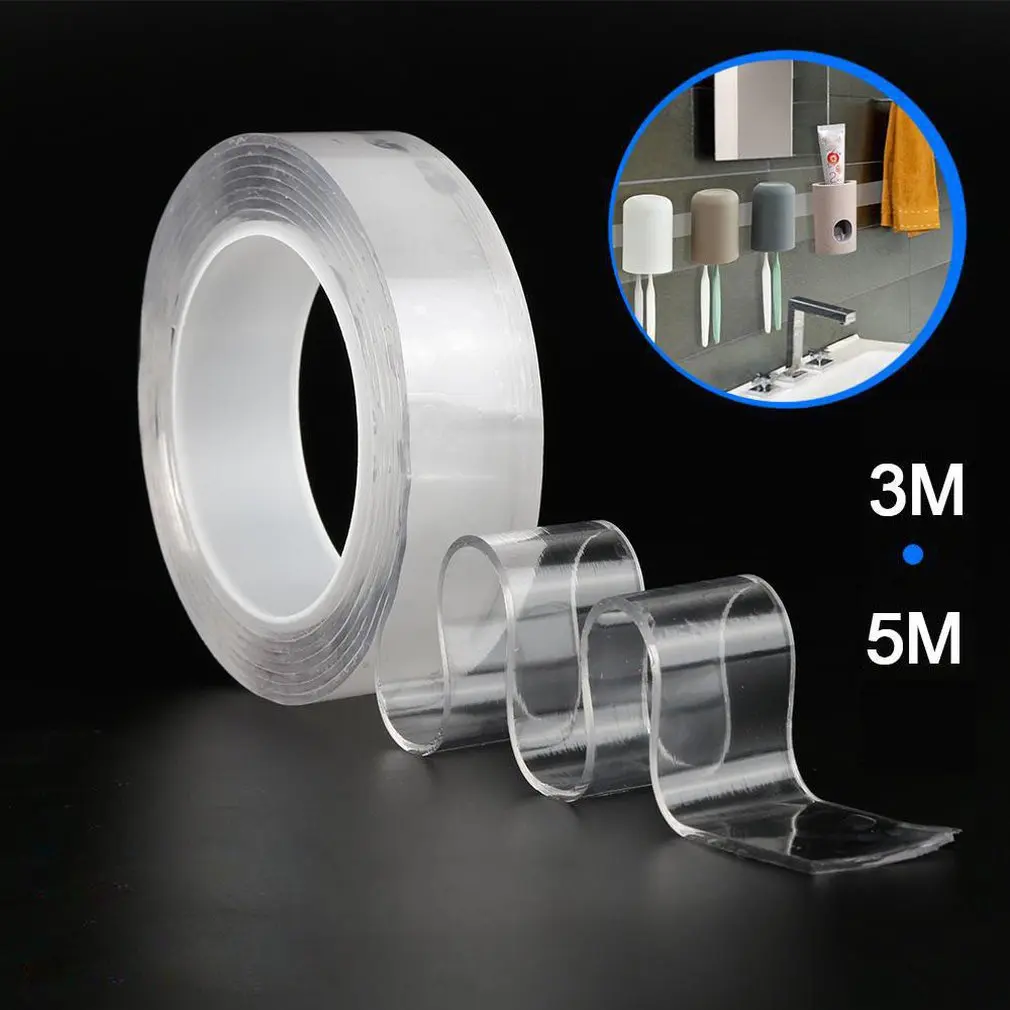 Nano Magic Tape Gel Grip Traceless amovible Clea adhésif double-face lavable 