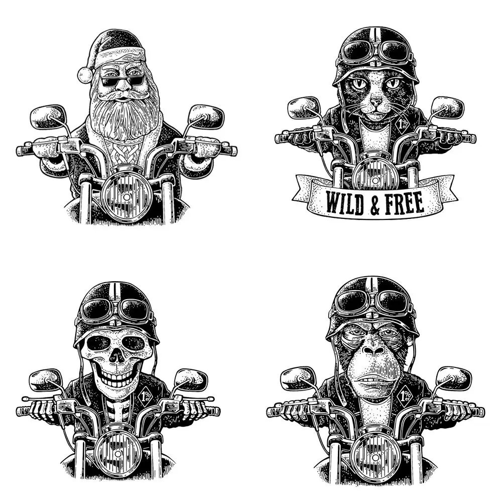 

DABOXIBO Santa Claus Riding A Motorcycle Clear Stamps Mold For DIY Scrapbooking Cards Making Decorate Crafts 2020 NEW Arrival
