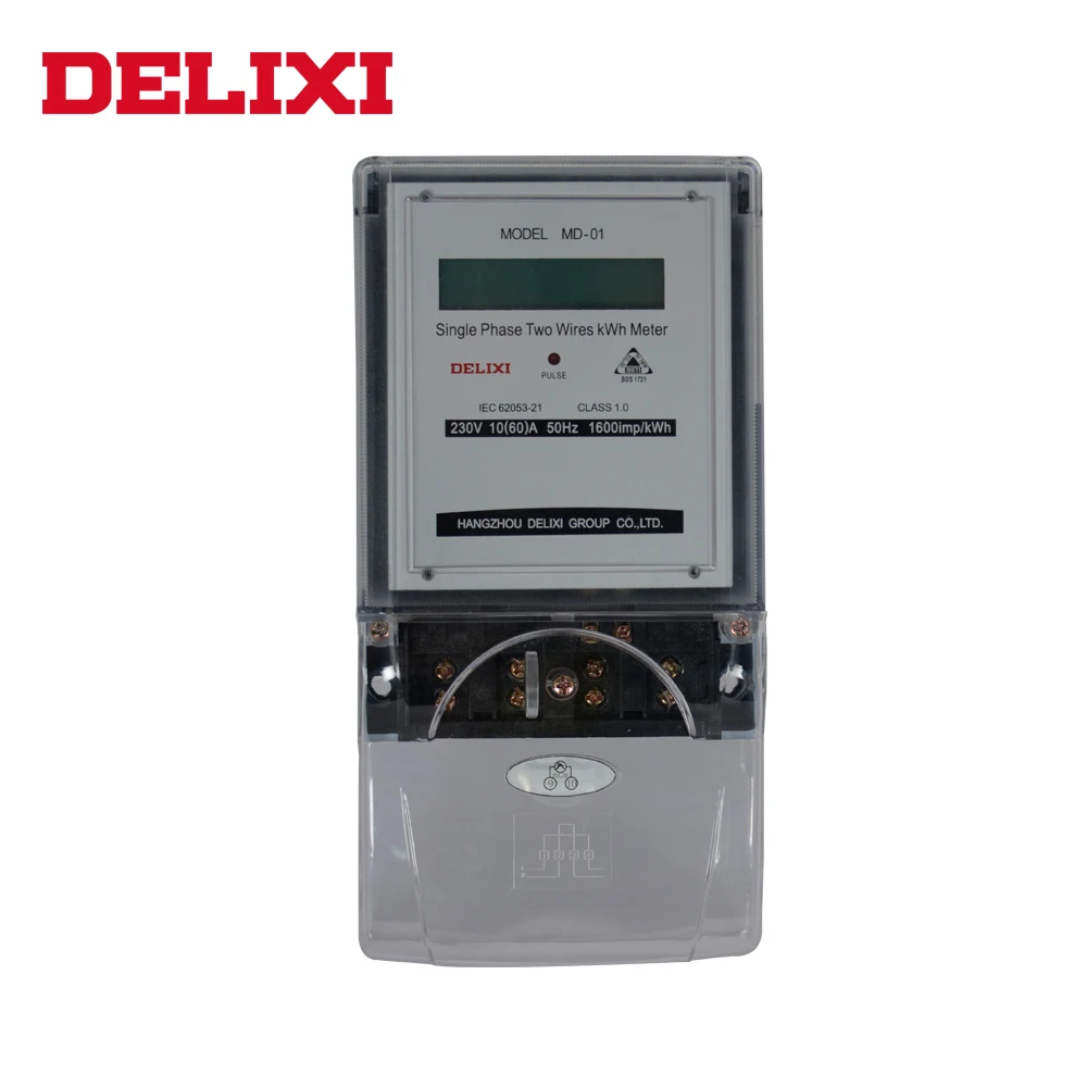 DELIXI энергии измеритель кВтч ваттметр ЖК дисплей Дисплей 220V 10A 60A однофазный 2