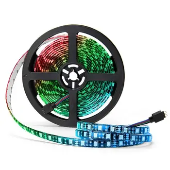 

LED Strip Light Black, Waterproof 5050 RGB Color Changing Tape Black PCB 16.4ft 300leds Rope Lights for Home Decoration jk1198