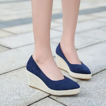 

Fashion wedge women shoes heels Platform Shoes New straw shoes tip waterproof platform ladies shoes high heels women pumps