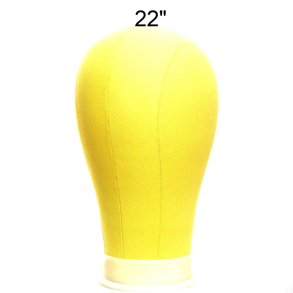 Yellow 22 Цветной манекен для изготовления париков 22/23 Средний размер держатель подставки для парика холст покрытый блок головок Розовый Оранжевый Черный Красный голова - Цвет: Yellow 22