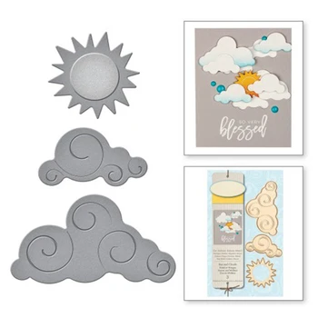 

3pcs/lot Sun and Clouds Metal cutting dies decorative scrapbooking steel craft dies cuts embossing paper card making stencil