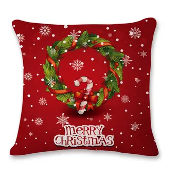 

Fashion Christmas Design Cotton Linen Pillow Cover Super Soft Office Cushion Pillow Cover