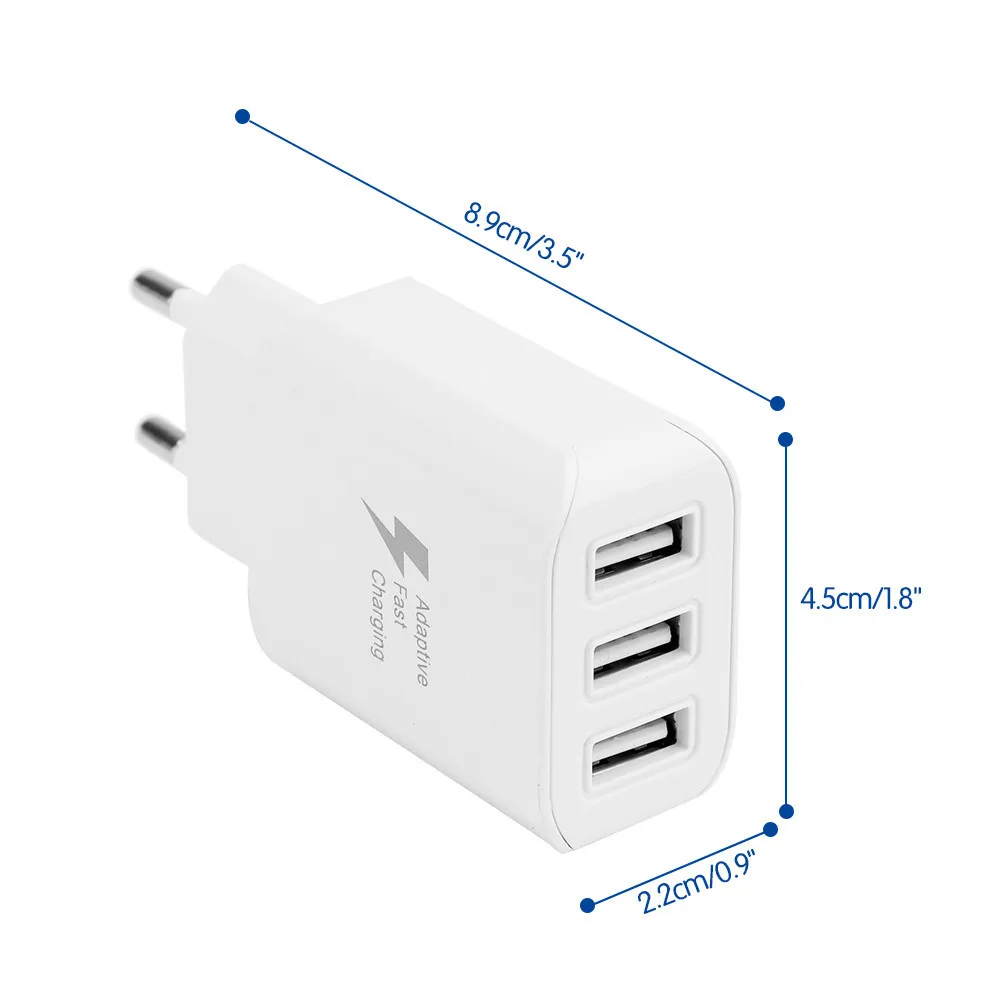 Универсальное 3 порта USB быстрая зарядка с портом USB настенное домашнее зарядное устройство переменного тока для путешествий адаптер ЕС вилка для samsung iPhone huawei Xiaomi