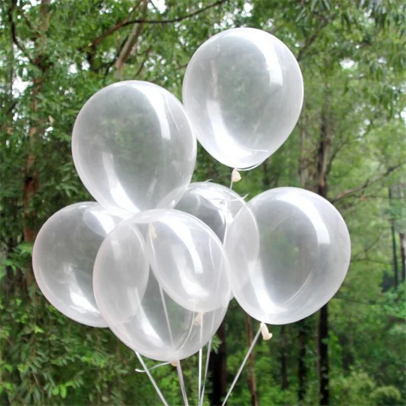 

5pcs/lot 12Inch Thick Clear Latex Balloons Transparent Balloons Romantic Wedding Party Birthday Decoration Inflatable Air Balls