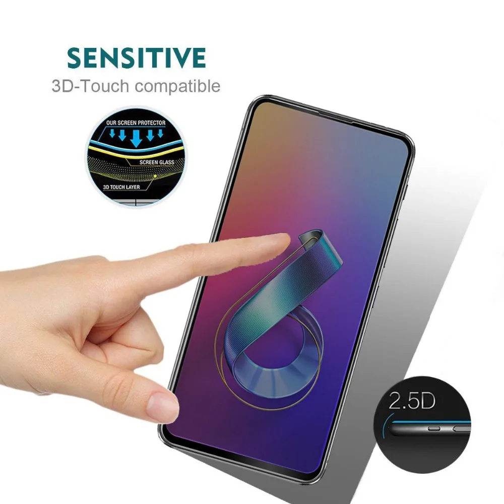 9H 5D ASUS Zenfone 6 ZS630KL Privacy Black Tempered Glass For ASUS Zenfone 6 ZS630KL Anti Spy Screen Protector Protective Film