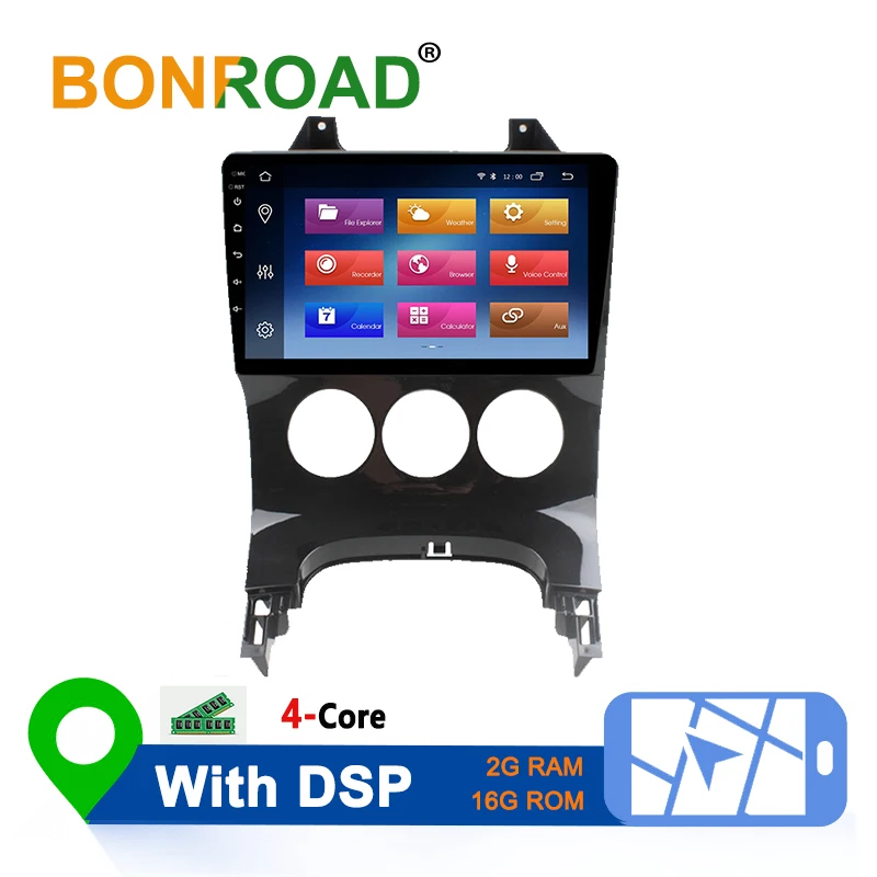 Bonroad " автомобильный DVD gps навигатор плеер с Bluetooth WiFi для peugeot 3008 2009 2010- Автомобильный мультимедийный плеер стерео - Цвет: With DSP 2G 16G