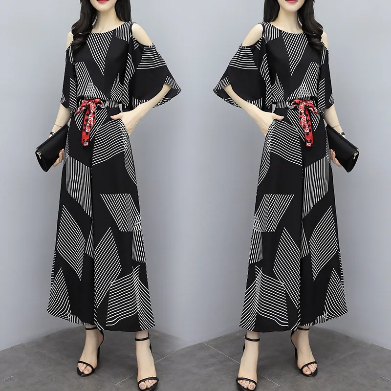 

Ozhouzhan 2019 Summer New Style Western Style by Age Royal Sister Two-Piece Set Goddess-Style Fashionable Loose Pants Set