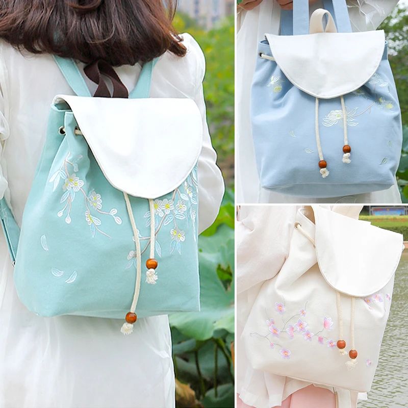 Vintage Flower Crane Shoulders Canvas bag High Capacity Student Schoolbag Eco Handbag Tote Reusable Grocery Shopper Bags | Дом и сад