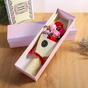 

1pc Creative Simulation Soap Flower Roses Gift Box Couple Valentine'S Day Gifts Artificial Everlasting Flower Rose Bouquet