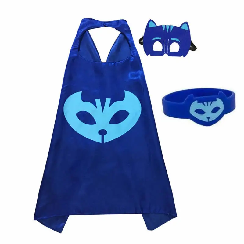 3 комплекта PJ Маски Маска плащ браслет Catboy Owlette Gekko День Рождения вечерние праздничные наряды отправить спортивная сумка подарок для детей 8X24