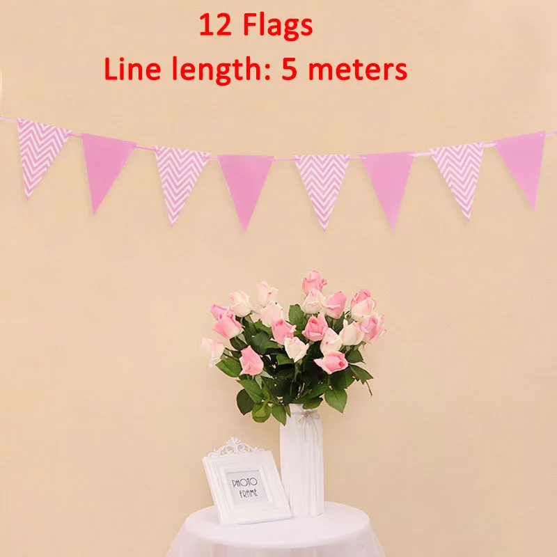 Pennant Lincaier I Am Four, баннер из крафт-бумаги, 4 года, день рождения для мальчиков и девочек, 4-е вечерние украшения, четвёртая гирлянда, розовые, синие воздушные шары - Цвет: Pennant