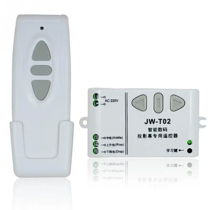 

JW-T02 Wireless Remote Control +315MHz Front Controll Device for Projection Screen Electric Curtains/Tower Garage Doors Roller