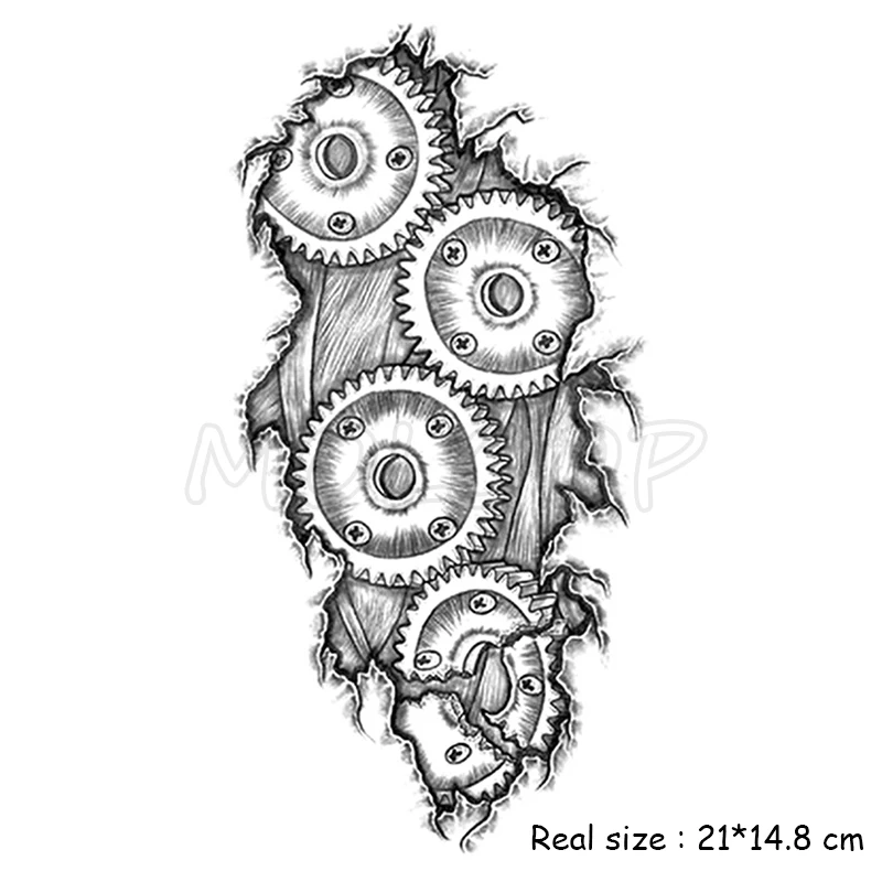 Ripped Skin Gear Tattoos
