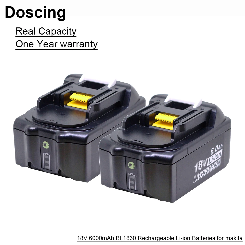 Doscing 18V 6000mAh BL1860 сменные батареи с светодиодный индикатором для Makita BL1850 BL1840 BL1830 BL1850 BL1820 батареи