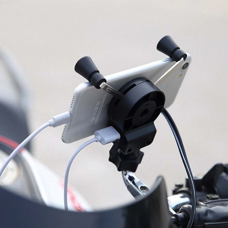

Universal 12V Motorcycle Handlebar Phone Holder Mount USB Charger for Smartphone