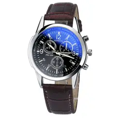 Роскошные модные мужские наручные часы с ремешком из искусственной кожи аналоговые наручные часы повседневные Бизнес Спортивные наручные