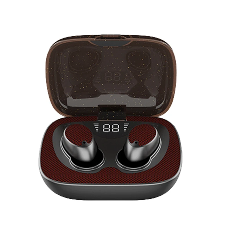 

ES02 TWS Waterproof Earphone Mini Bluetooth 5.0 Earphones True Wireless Headsets Press Earbuds for IOS/Android Phone LED Display