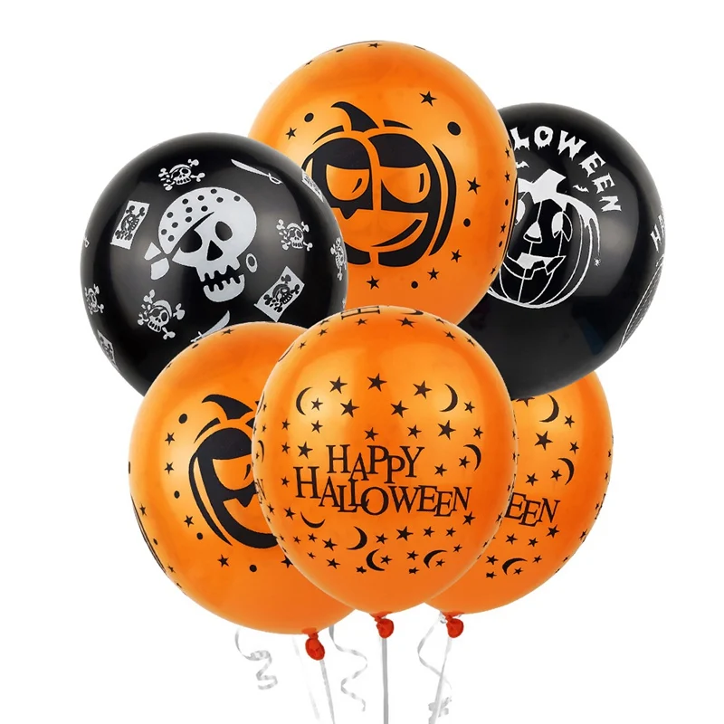 34 Ballons Aluminium Halloween - Motifs Citrouille, Fantôme, Araignée, Squelette, Chauve-souris - Décoration Fête Réutilisable