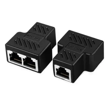 

1 to 2 Way RJ45 Female Splitter Adapter LAN Ethernet Network Cable Connector