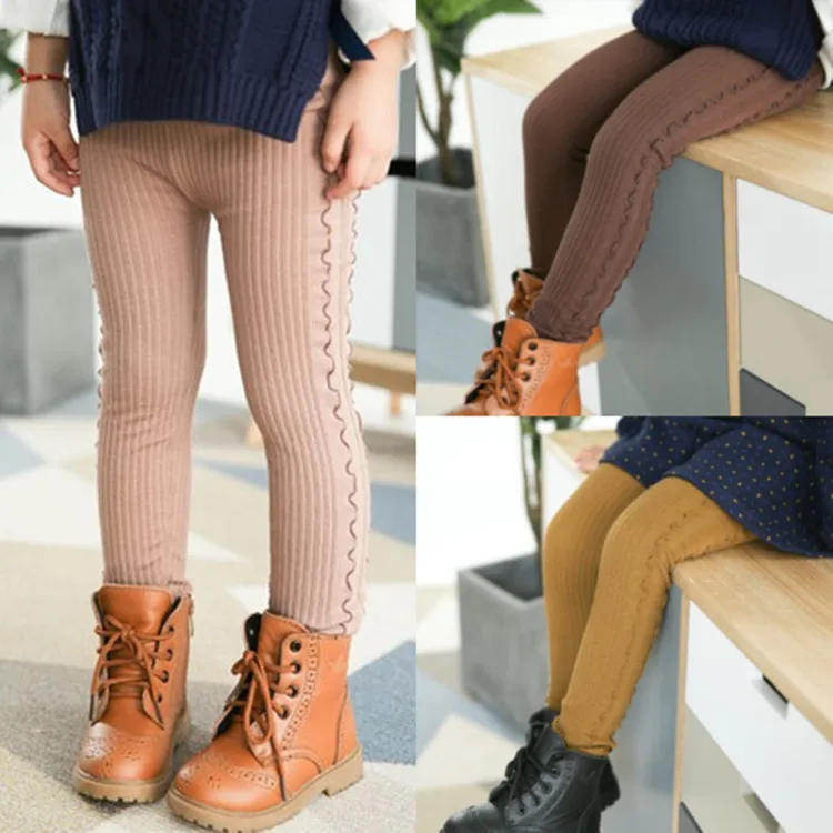 

Grils Leggings Autumn Winter Children Ruffle Pants Kids Thicken Warm Elastic Waist Cotton Leggings Girl Pants Trousers Pantalone