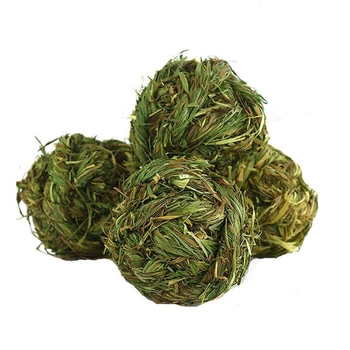 

Bunny Grass Toy Natural Grass Small Animal Activity Play Chew Ball for Rabbits Hamster Guinea Pigs Gerbils 4 Pack