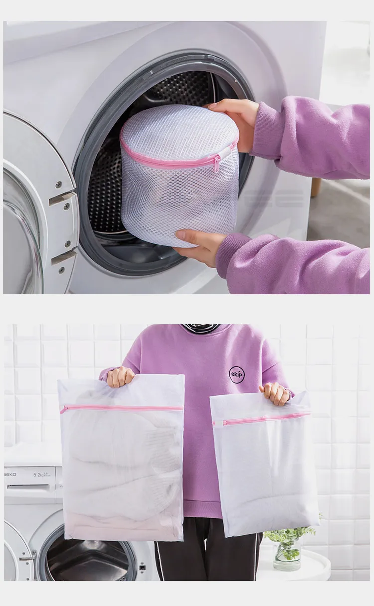 5Packs Thickened set Laundry Bag For Washing Machine Clothing Care Bag Laundry Net Bag Underwear Care Bag round laundry basket