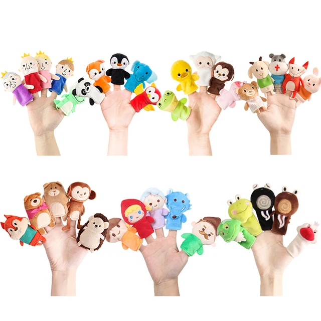 Baby Puppets Toy  Animal Finger Doll  Soothing Plush Toy Cartoon Prop Party Favor Dress Up Accessory 2