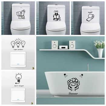 

Modern Toilet Home Decor Wall Stickers For Toliet Rooms Shower Room Diy Home Decoration Wall Art Decal Decoration Sticker